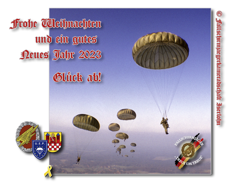 Weihnachtsgrüße der Fallschirmjägerkameradschaft Iserlohn